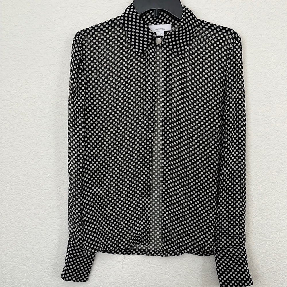 Dress Barn Monochrome Polka Dot Top